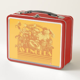 Avengers Classics Retro Avengers Sunset Graphic Metal Lunch Box