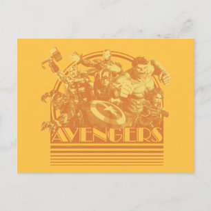Avengers Classics Retro Avengers Sunset Graphic Postcard
