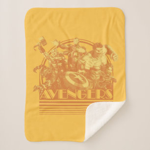 Avengers Classics   Retro Avengers Sunset Graphic Sherpa Blanket