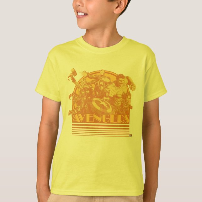 Avengers Classics | Retro Avengers Sunset Graphic T-Shirt (Front)