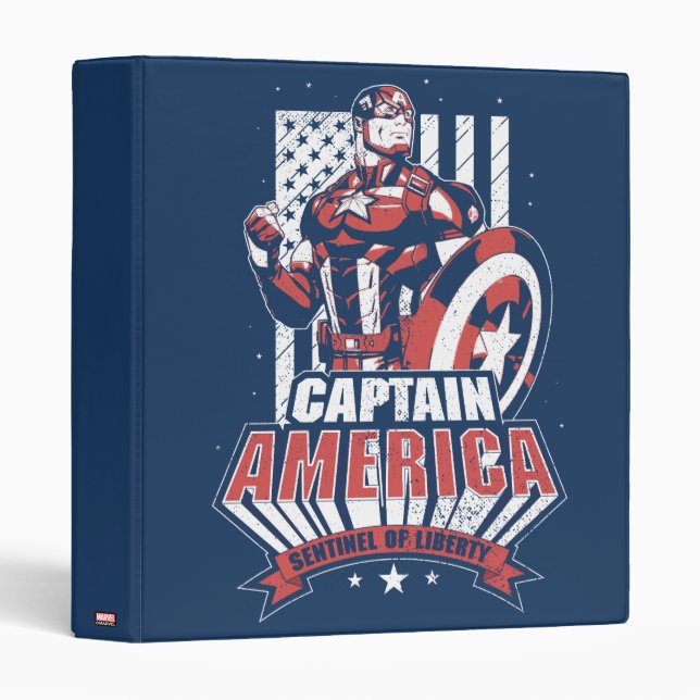 Avengers Classics | Retro Captain America Liberty 3 Ring Binder (Front/Spine)