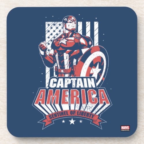 Avengers Classics  Retro Captain America Liberty Beverage Coaster