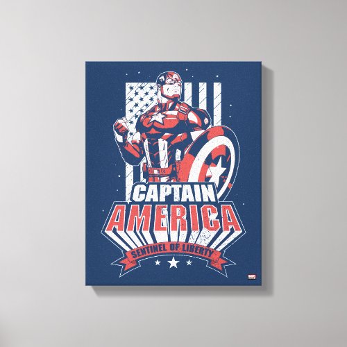 Avengers Classics  Retro Captain America Liberty Canvas Print