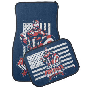 Avengers Classics   Retro Captain America Liberty Car Floor Mat