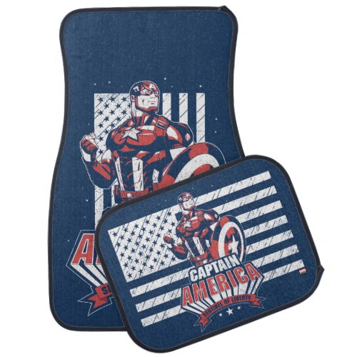 Avengers Classics  Retro Captain America Liberty Car Floor Mat