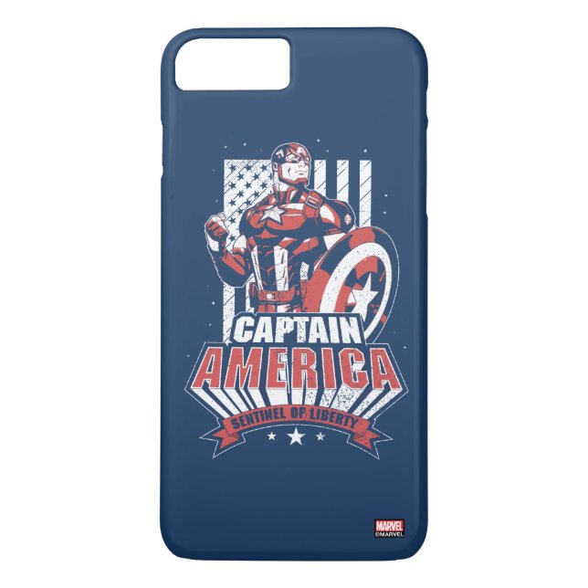 Avengers Classics | Retro Captain America Liberty Case-Mate iPhone Case (Back)