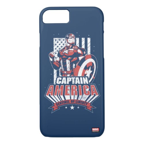 Avengers Classics  Retro Captain America Liberty iPhone 87 Case