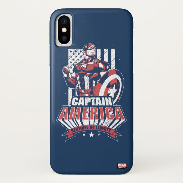 Avengers Classics | Retro Captain America Liberty Case-Mate iPhone Case (Back)