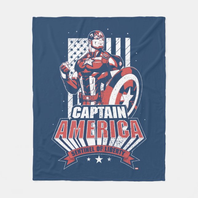 Avengers Classics | Retro Captain America Liberty Fleece Blanket (Front)