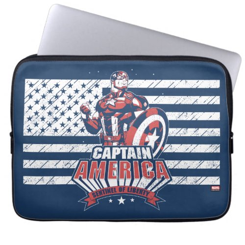 Avengers Classics  Retro Captain America Liberty Laptop Sleeve