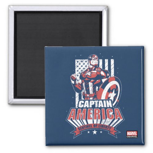 Avengers Classics  Retro Captain America Liberty Magnet