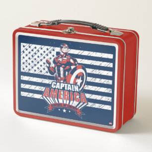 Avengers Classics   Retro Captain America Liberty Metal Lunch Box