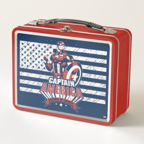 Avengers Classics  Retro Captain America Liberty Metal Lunch Box