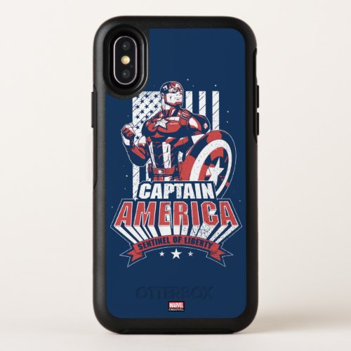 Avengers Classics  Retro Captain America Liberty OtterBox Symmetry iPhone X Case