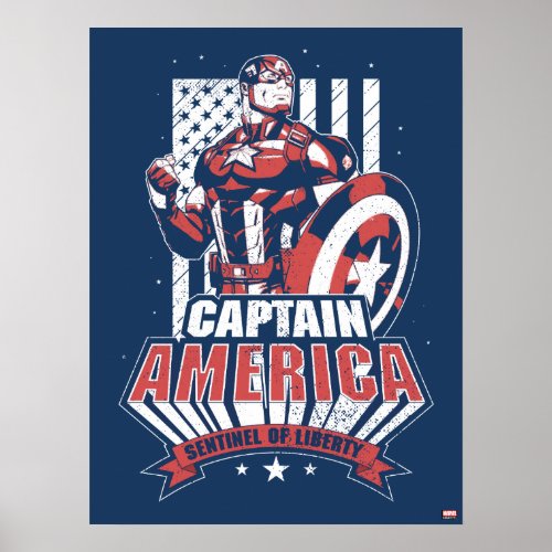 Avengers Classics  Retro Captain America Liberty Poster