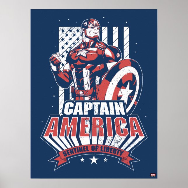 Avengers Classics | Retro Captain America Liberty Poster (Front)