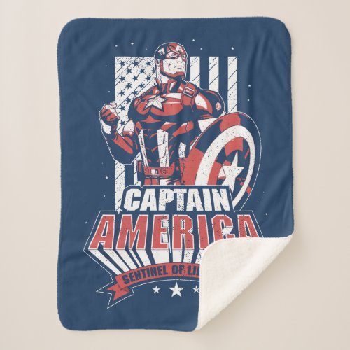 Avengers Classics  Retro Captain America Liberty Sherpa Blanket