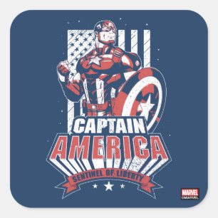 Avengers Classics   Retro Captain America Liberty Square Sticker