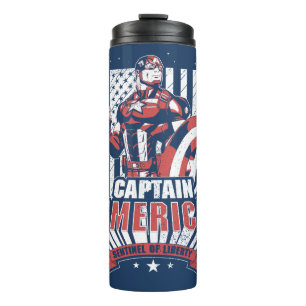 Avengers Classics   Retro Captain America Liberty Thermal Tumbler