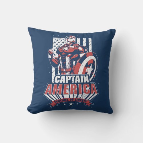 Avengers Classics  Retro Captain America Liberty Throw Pillow