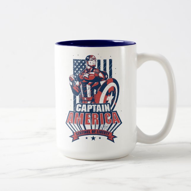 Avengers Classics | Retro Captain America Liberty Two-Tone Coffee Mug (Right)