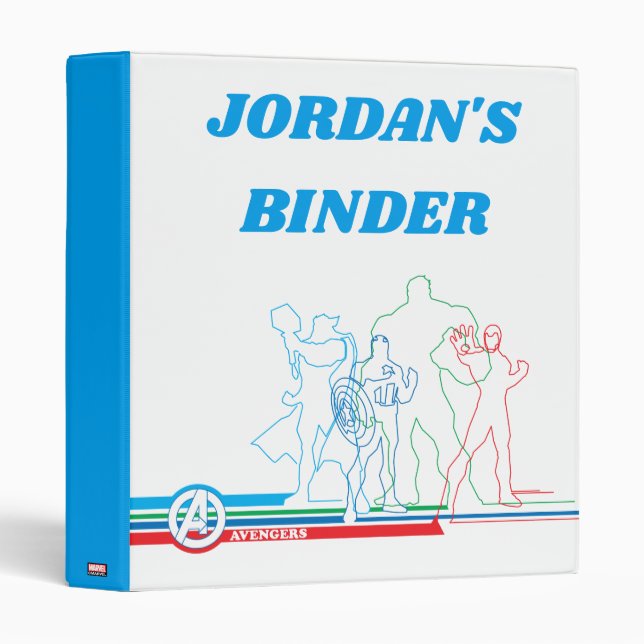 Avengers Classics | Retro Lineart Outline 3 Ring Binder (Front/Spine)