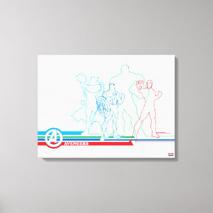 Avengers Classics   Retro Lineart Outline Canvas Print