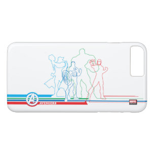 Avengers Classics   Retro Lineart Outline iPhone 8 Plus/7 Plus Case