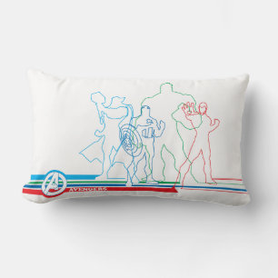 Avengers Classics   Retro Lineart Outline Lumbar Pillow