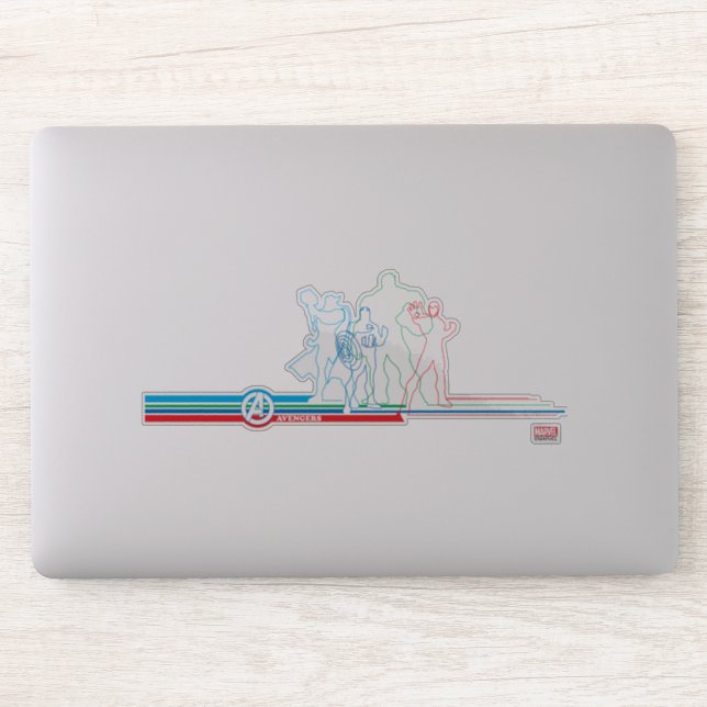 Avengers Classics | Retro Lineart Outline Sticker (Computer)