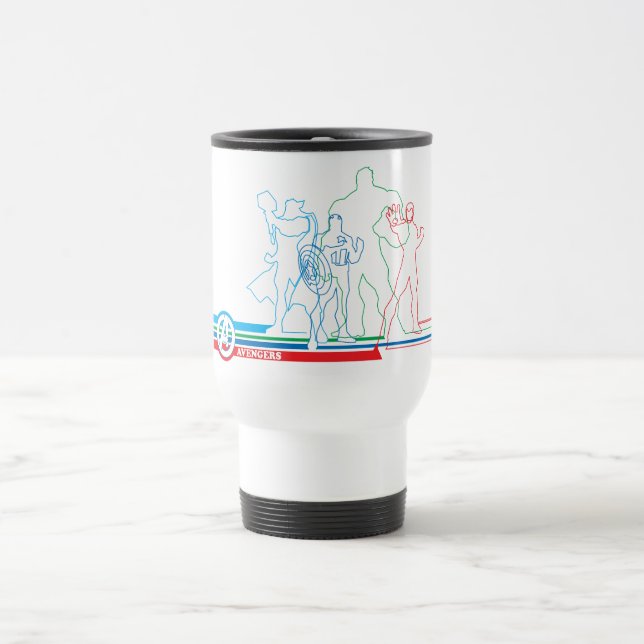 Avengers Classics | Retro Lineart Outline Travel Mug (Center)