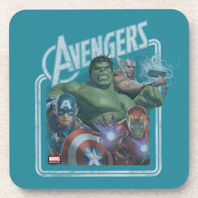 Avengers Classics | Retro Throwback Avengers Art Beverage Coaster (Front)