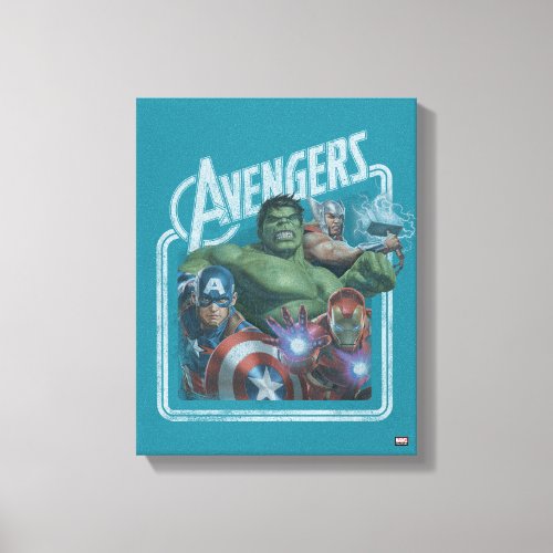 Avengers Classics  Retro Throwback Avengers Art Canvas Print