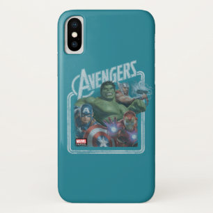Avengers Classics   Retro Throwback Avengers Art iPhone X Case