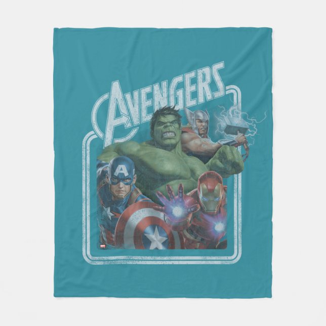 Avengers Classics | Retro Throwback Avengers Art Fleece Blanket (Front)
