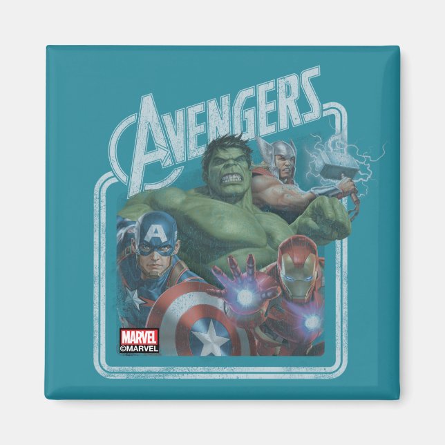 Avengers Classics | Retro Throwback Avengers Art Magnet (Front)