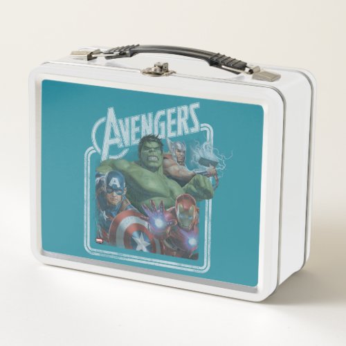 Avengers Classics  Retro Throwback Avengers Art Metal Lunch Box