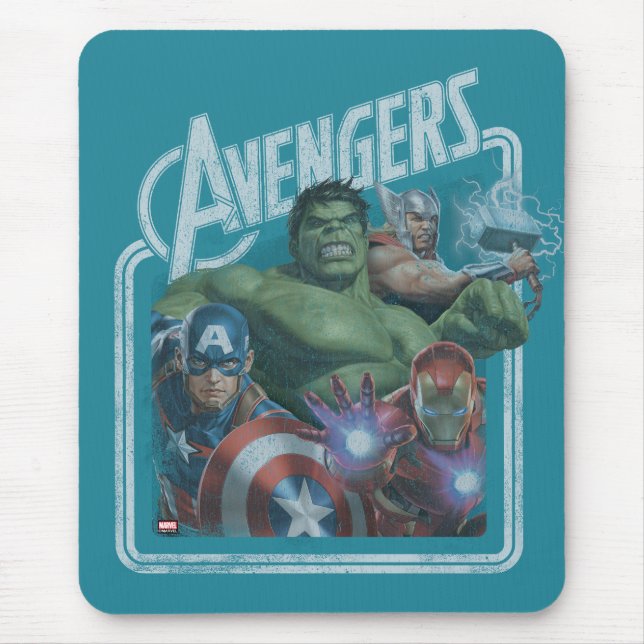 Avengers Classics | Retro Throwback Avengers Art Mouse Pad (Front)