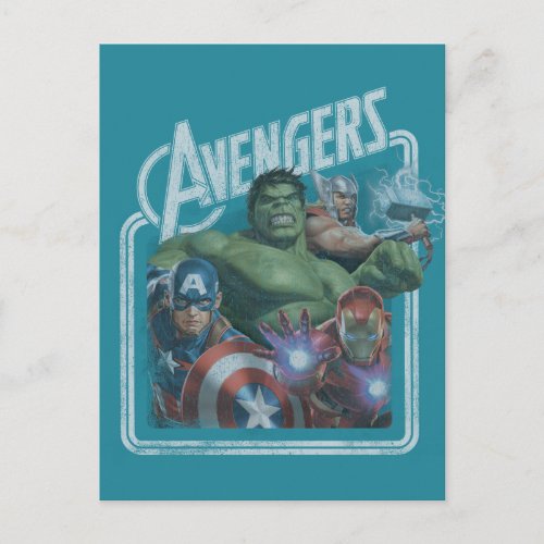 Avengers Classics  Retro Throwback Avengers Art Postcard