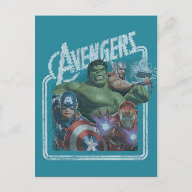Avengers Classics | Retro Throwback Avengers Art Postcard (Front)