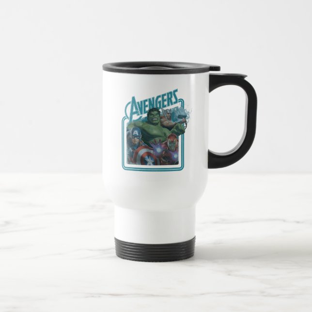 Avengers Classics | Retro Throwback Avengers Art Travel Mug (Right)