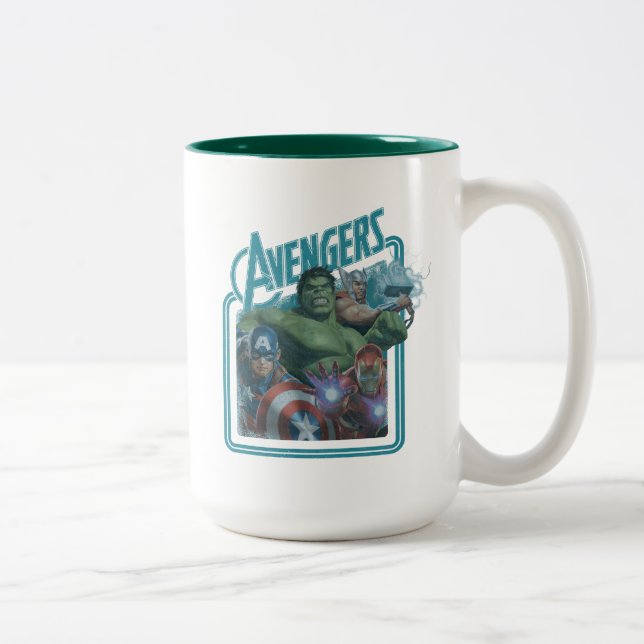 Avengers Classics | Retro Throwback Avengers Art Two-Tone Coffee Mug (Right)