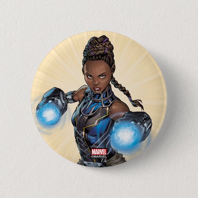 Avengers Classics | Shuri Leap With Gauntlets Button (Front)