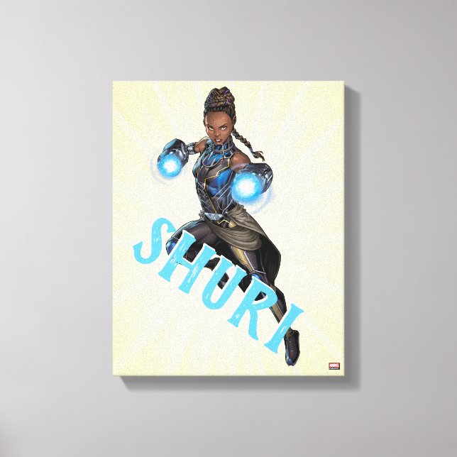 Avengers Classics | Shuri Leap With Gauntlets Canvas Print (Front)