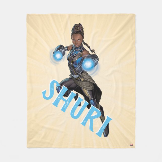 Avengers Classics | Shuri Leap With Gauntlets Fleece Blanket (Front)