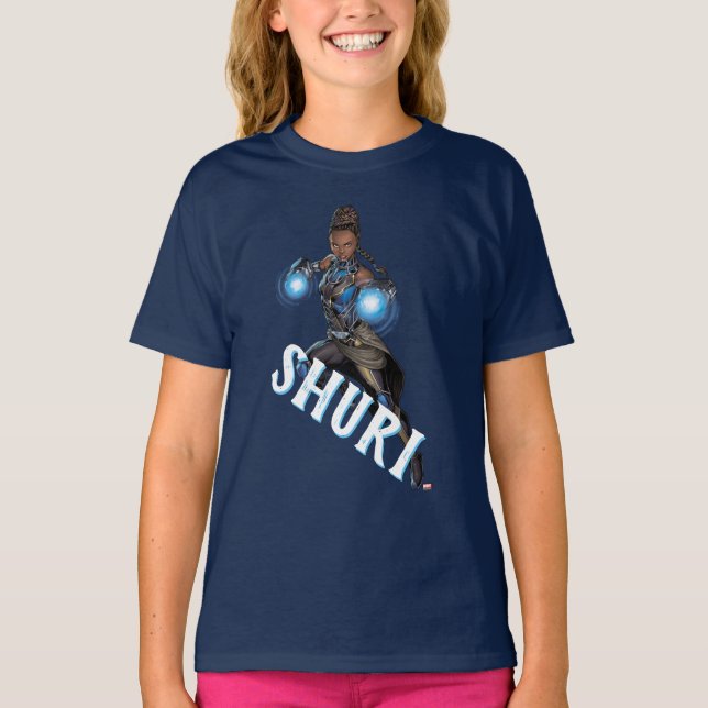 Avengers Classics | Shuri Leap With Gauntlets T-Shirt (Front)