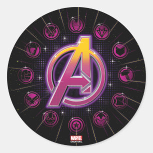 Avengers Classics   Stellar Avengers Icons Classic Round Sticker