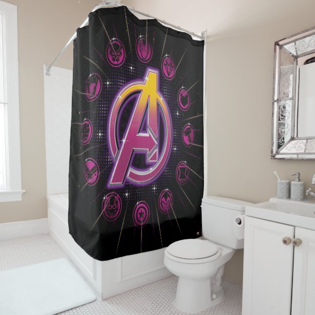 Avengers Classics | Stellar Avengers Icons Shower Curtain (In Situ)