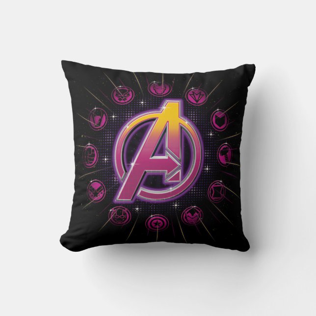 Avengers Classics | Stellar Avengers Icons Throw Pillow (Front)