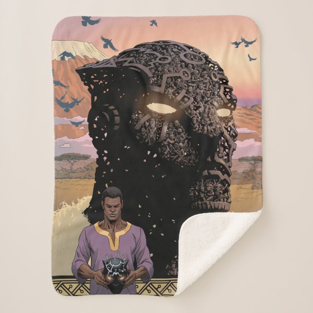 Avengers Classics | T'Challa As Black Panther Sherpa Blanket (Front)